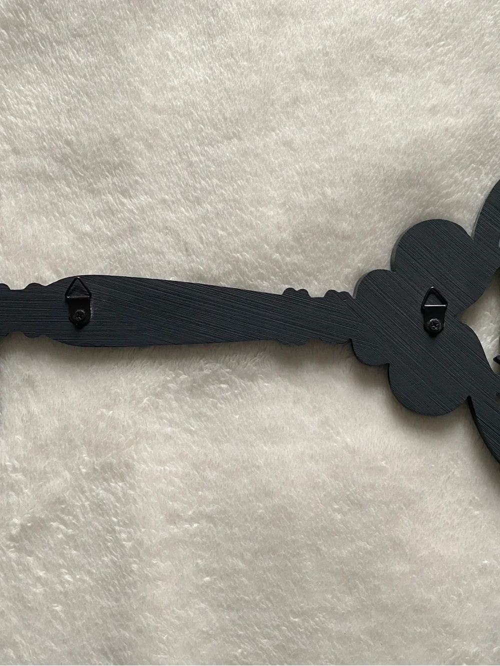 Key Wall Hanging Wood Art Black Ornate Decor